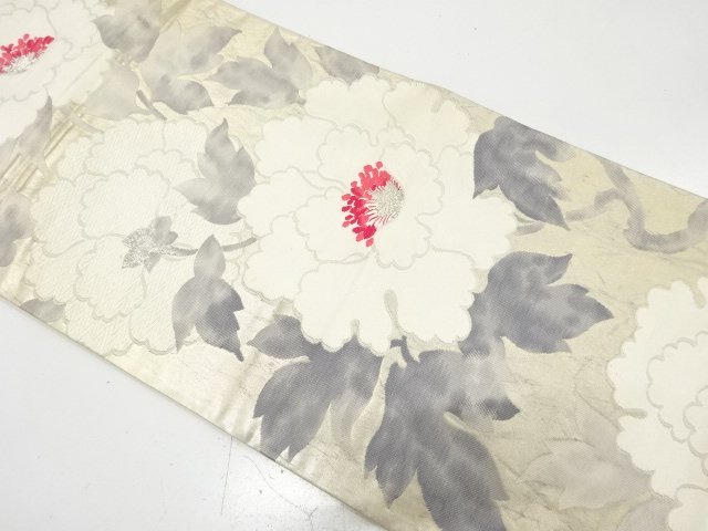 アンティーク　牡丹模様織り出し袋帯（材料）